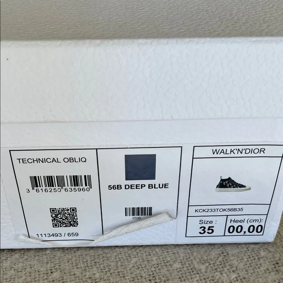 Christian Dior Walk N Dior Oblique Deep Blue and White High-Top Sneakers - Picture 8 of 8